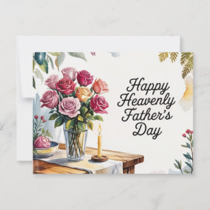 Postale Carte commémorative florale de la fête des pères c