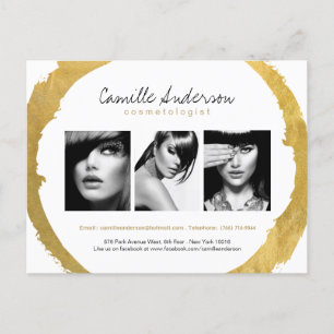 Postale Carte comp d'art moderne Gold et White Maquillage