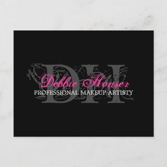 Postale Carte comp de maquillage rose et noir chaud (Devant)