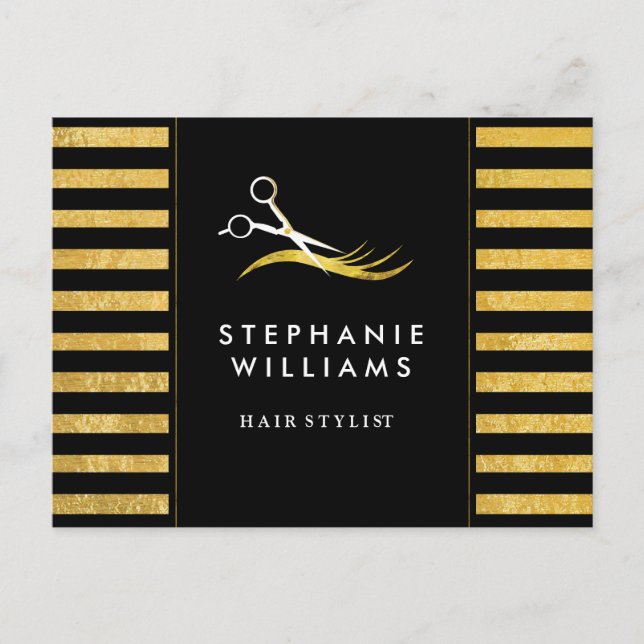 Postale Carte Comp Gold et Black Hair Stylist (Devant)