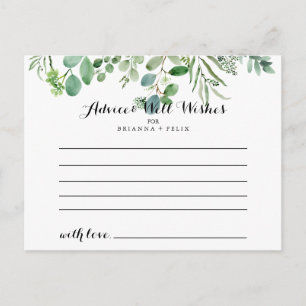 Postale Carte conseil Mariage Green Eucalyptus Folift