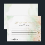 Postale Carte conseil Mariage Watercolor Gold Confetti<br><div class="desc">Cette carte de conseil mariage de confettis d'or aquarelle est parfaite pour un mariage rustique. Le design se compose d'un arrière - plan rose, vert et blanc avec des parties scintillant d'or confetti splash. Ces cartes sont parfaites pour un mariage, une douche nuptiale, un baby shower, une fête de remise...</div>