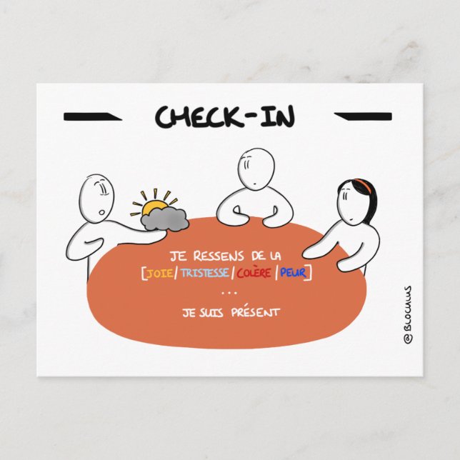 Postale Carte Core Protocol : Check-In (Devant)