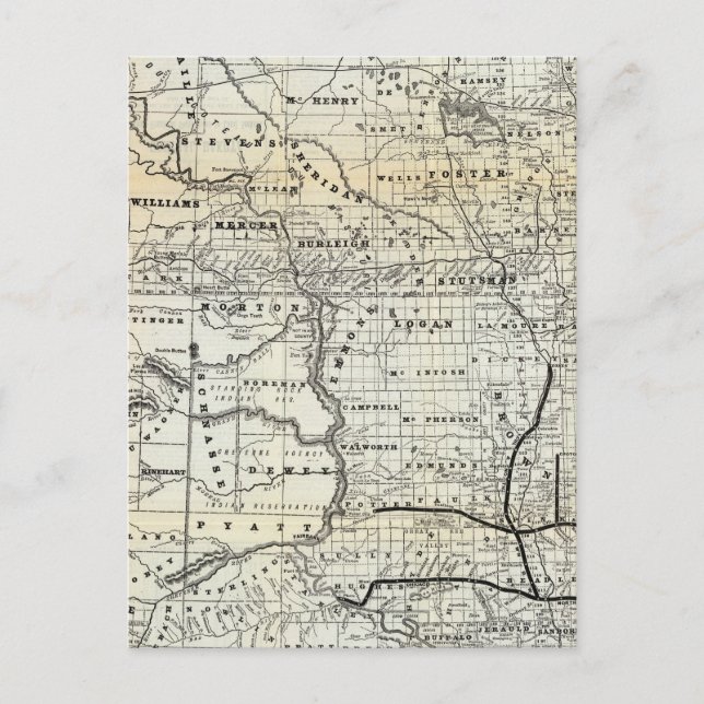 Postale Carte correcte du Dakota (Devant)