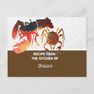 Postale Carte culinaire Crabe et homard Recette