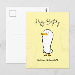 Postale Carte d’anniversaire de canard drôle - Où est le g