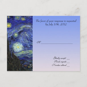 Postale carte d'acceptation de mariage, van gogh nuit étoi