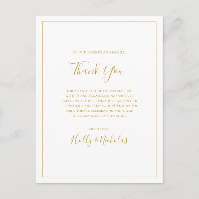 Postale Carte d'accueil en Merci blanc de Noël simple (Devant)