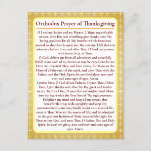 Postale Carte d'action de grâce orthodoxe