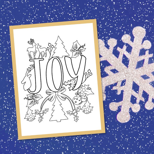 Postale Carte d'activité Joy Christmas Coloring Page (Créateur téléchargé)