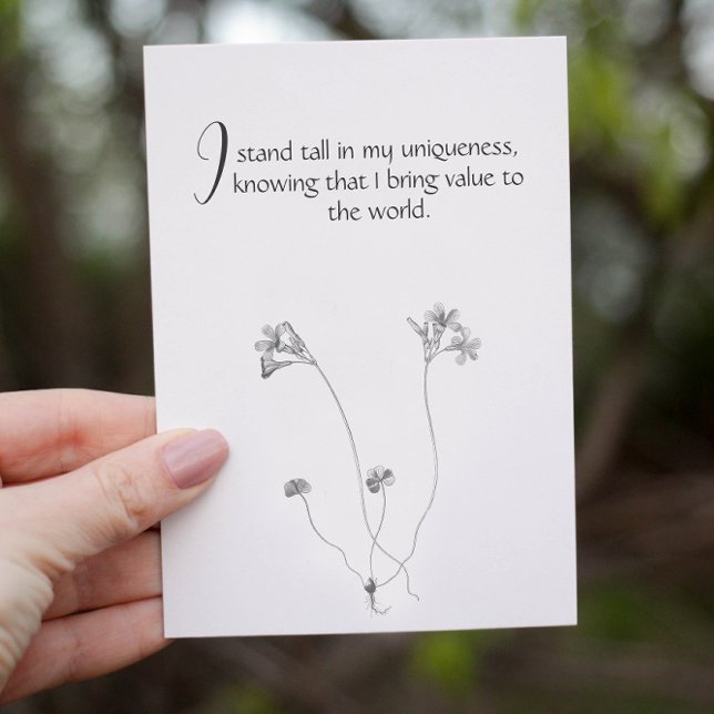 Postale Carte d'Affirmation Personnalisable Floral Minimal (Créateur téléchargé)