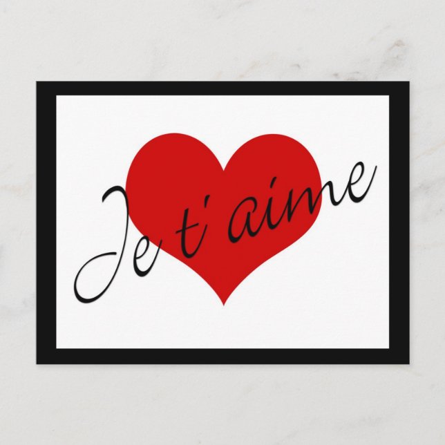 Postale Carte d'aime Je t´ (Devant)