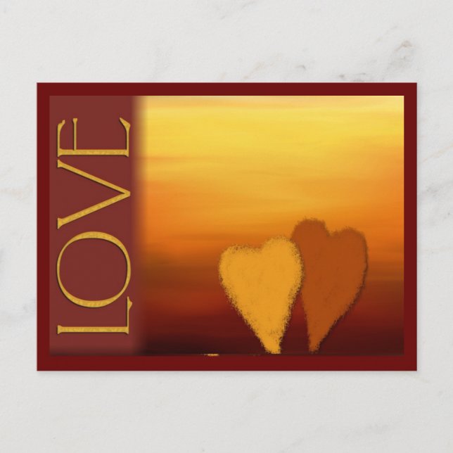 Postale Carte d'amour du coucher du soleil (Devant)
