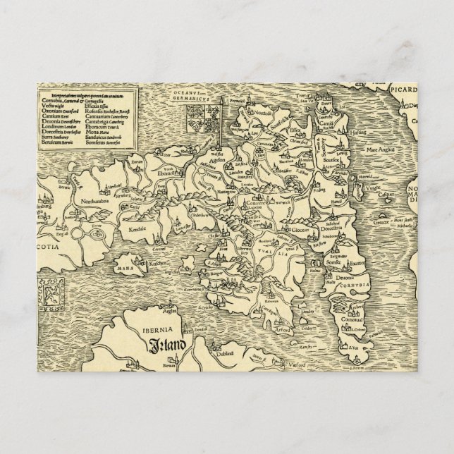 Postale Carte d'Angleterre dans la Geographia Universalis  (Devant)