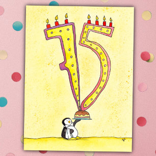 Postale Carte d'anniversaire 75 ans de Nicole Janes