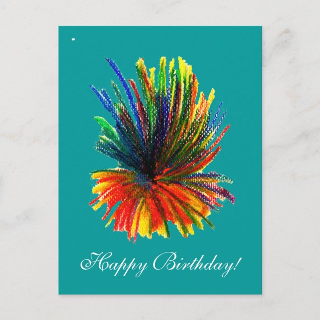 Postale Carte d'anniversaire à la Fleur tropicale (Devant)