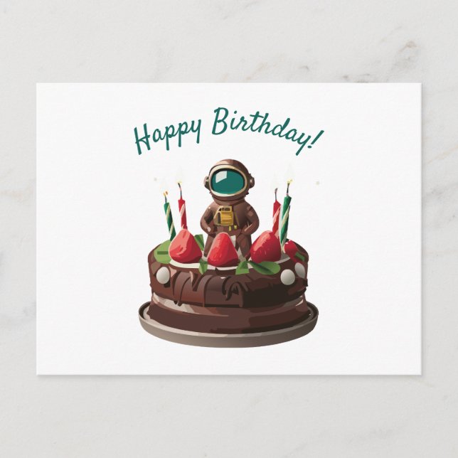 Postale Carte d'anniversaire Astronaute au chocolat (Devant)