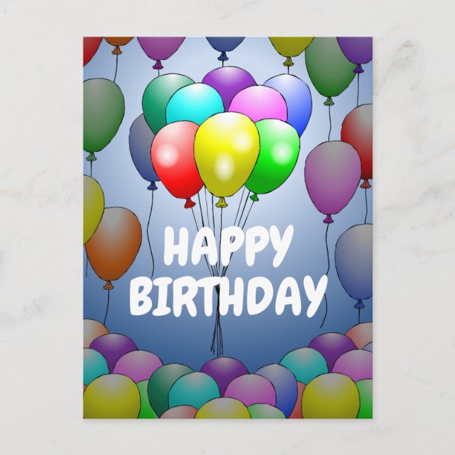 Postale Carte d'anniversaire avec ballons (Devant)