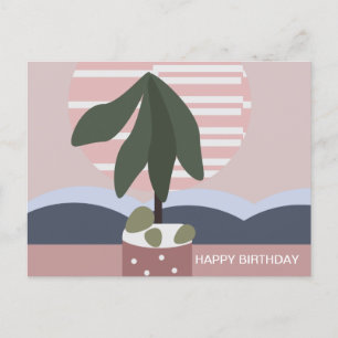 Postale Carte d'anniversaire Avocado Tree Blush Muted
