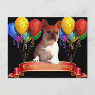 Postale Carte d'anniversaire Bouledogue français Carte pos