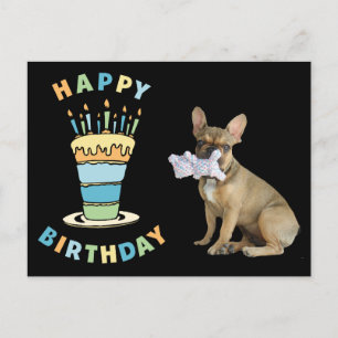 Postale Carte d'anniversaire Bouledogue français Carte pos