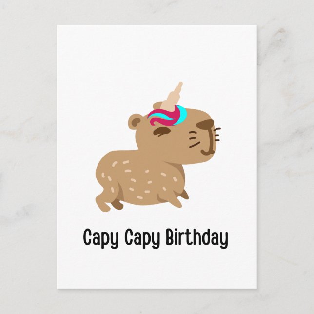 Postale Carte d'anniversaire Capybara, Capy Capy Anniversa (Devant)