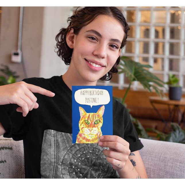 Postale Carte d'anniversaire chat roux chats tabby chatons (Créateur téléchargé)