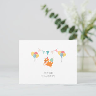 POSTALE CARTE D'ANNIVERSAIRE CORGI JOYEUX