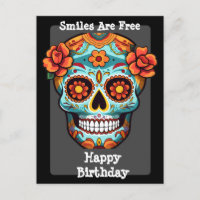 Carte d'anniversaire Crâne de Sucre
