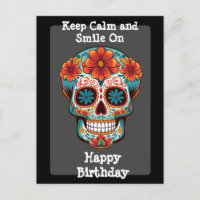 Carte d'anniversaire Crâne de Sucre