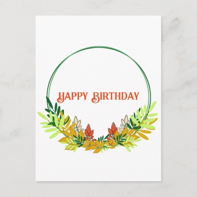 Postale Carte d'anniversaire d'automne (Devant)