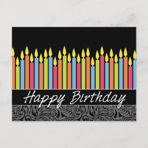 Postale Carte d'anniversaire de bureau avec bougies