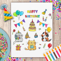 Carte d'anniversaire de chats