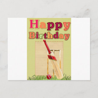 Postale Carte d'anniversaire de cricket