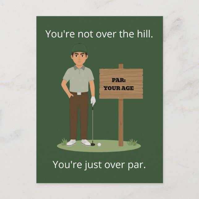 Postale Carte d'anniversaire de golf au-dessus du par (Devant)