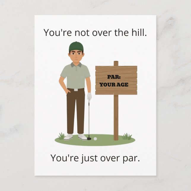 Postale Carte d'anniversaire de golf au-dessus du par (Devant)