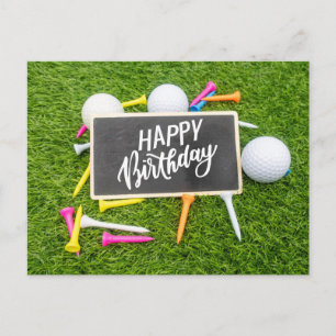 Postale Carte d'anniversaire de golf avec balle de golf et