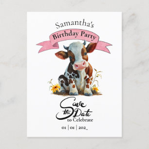 Postale Carte d'anniversaire de la vache