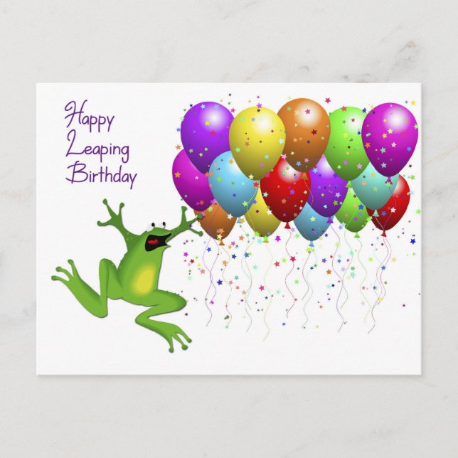 Postale Carte d'anniversaire de l'année bissextile (Devant)