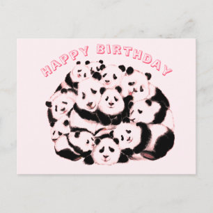 Postale Carte d'anniversaire de pandas