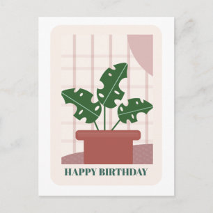 Postale Carte d'anniversaire de plante de feuille de Monst