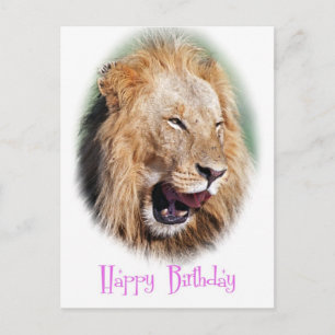 Postale Carte d'anniversaire de Smile lion