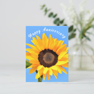 Postale Carte d'anniversaire de tournesol jaune