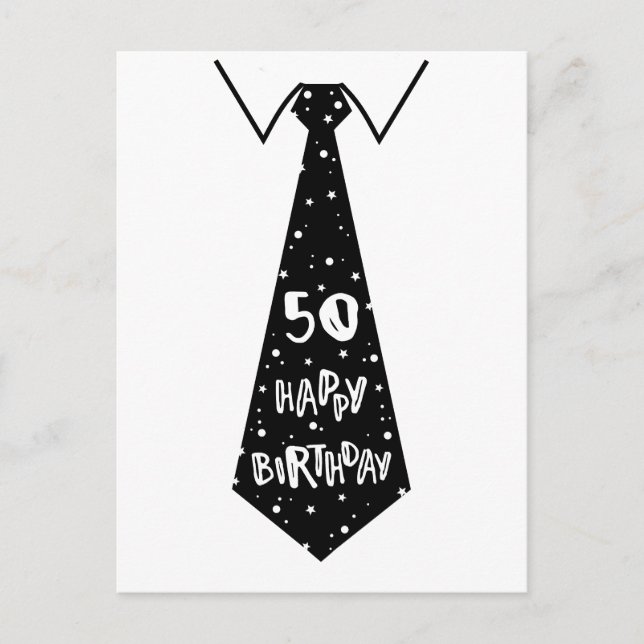Postale Carte d'anniversaire drôle 50e anniversaire cravat (Devant)