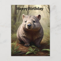 Carte d'anniversaire du wombat australien brun dod
