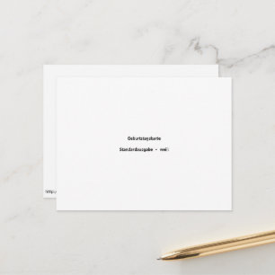 Postale Carte d'anniversaire édition standard blanche