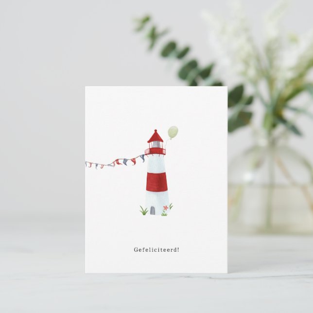 Postale Carte d'anniversaire félicitations Phare (Debout devant)