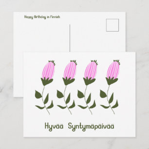 Postale Carte d'anniversaire finnoise