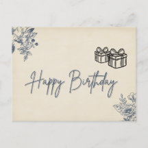 Carte d'anniversaire florale élégante - Floral dél