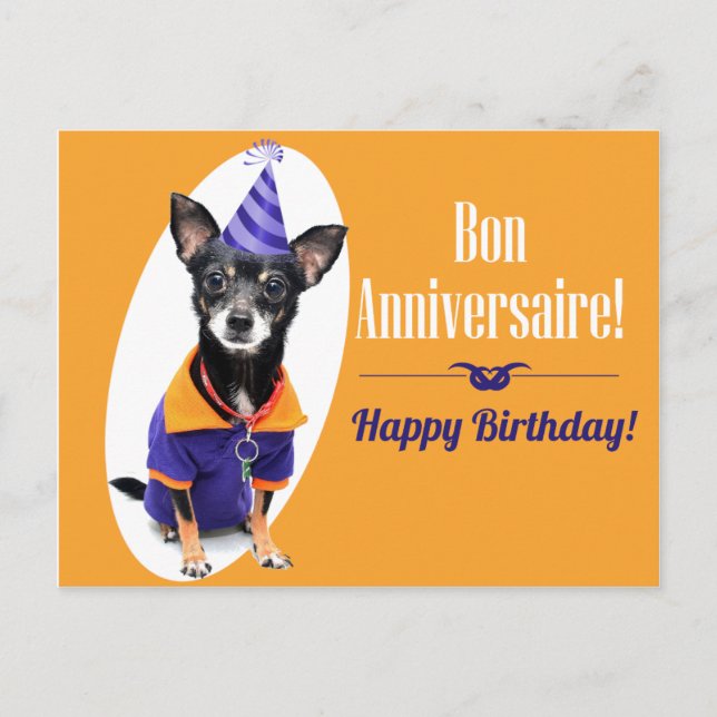 Postale Carte d'anniversaire française (Devant)